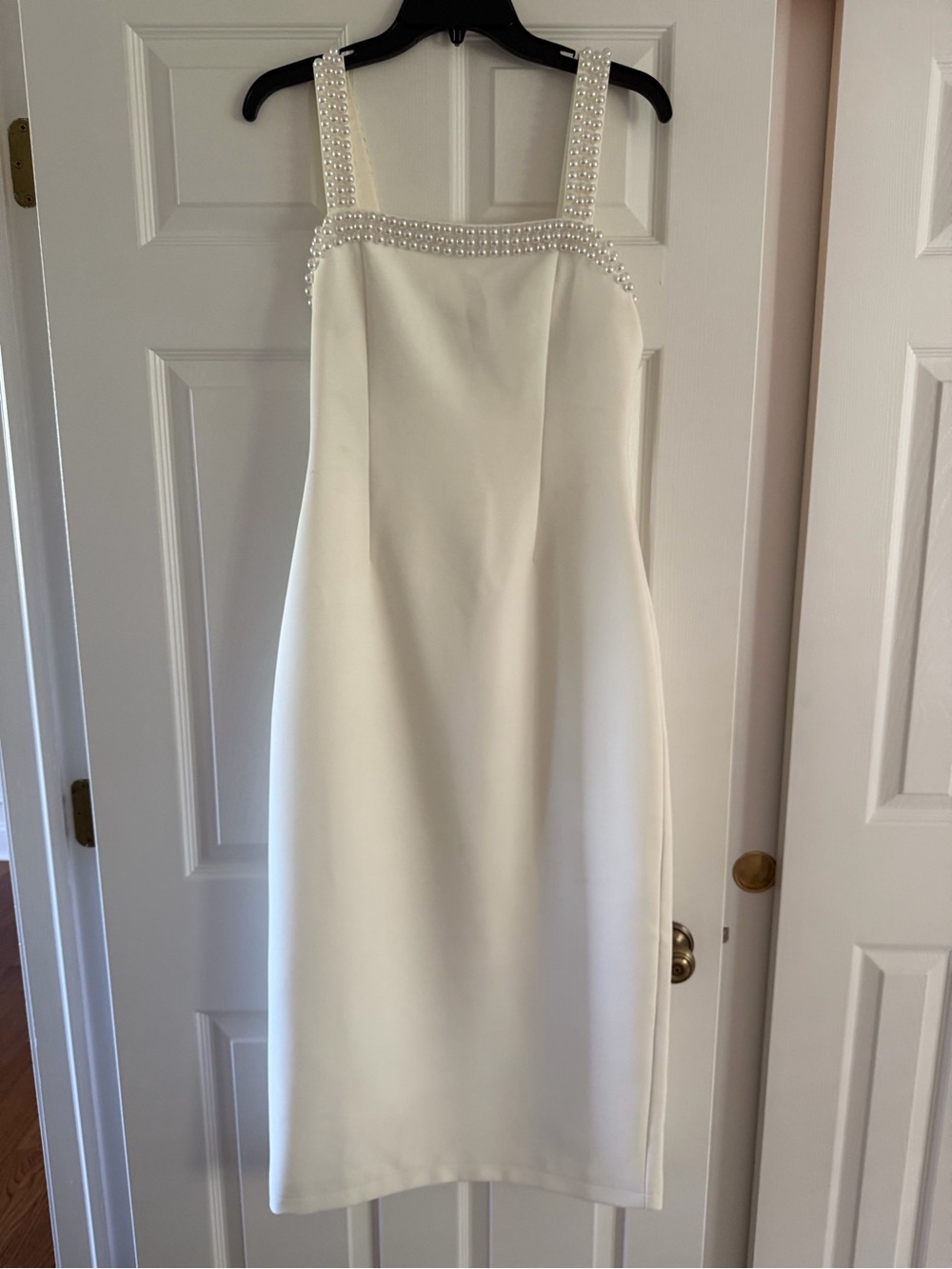 Odd Muse Ivory Pearl Trim Midi Dress Bridal